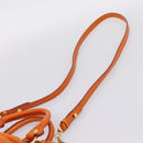 Miu Miu Side Ribbon Hand Bag Leather 2way Orange Gold Auth am12762V-10