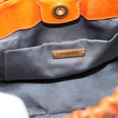 Miu Miu Side Ribbon Hand Bag Leather 2way Orange Gold Auth am12762V-18