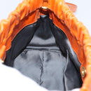 Miu Miu Side Ribbon Hand Bag Leather 2way Orange Gold Auth am12762V-21