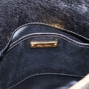 Miu Miu Side Ribbon Hand Bag Leather 2way Black Gold Auth am12763M-18