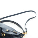 Miu Miu Turn Lock Shoulder Bag Leather 2way Navy Gold Auth am12764V-16