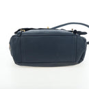 Miu Miu Turn Lock Shoulder Bag Leather 2way Navy Gold Auth am12764V-5
