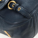 Miu Miu Turn Lock Shoulder Bag Leather 2way Navy Gold Auth am12764V-17