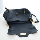 Miu Miu Turn Lock Shoulder Bag Leather 2way Navy Gold Auth am12764V-24