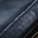 Miu Miu Turn Lock Shoulder Bag Leather 2way Navy Gold Auth am12764V-29
