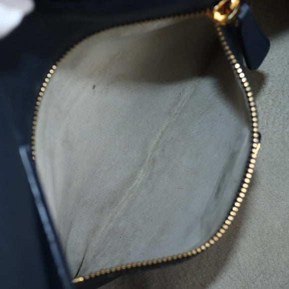 Miu Miu Turn Lock Shoulder Bag Leather 2way Navy Gold Auth am12764V