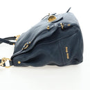 Miu Miu Turn Lock Shoulder Bag Leather 2way Navy Gold Auth am12764V-3