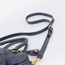 Miu Miu Hand Bag Leather 2way Navy Gold Auth am12765V-14