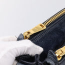 Miu Miu Hand Bag Leather 2way Navy Gold Auth am12765V-27
