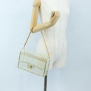 CHANEL Matelasse Turn Lock Hand Bag Metal Plastic Beads Gold CC Auth am12768SM-25