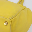 Miu Miu Hand Bag Leather Yellow Gold Auth am12779V-11