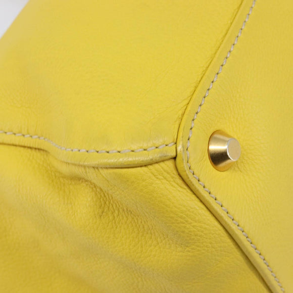 Miu Miu Hand Bag Leather Yellow Gold Auth am12779V