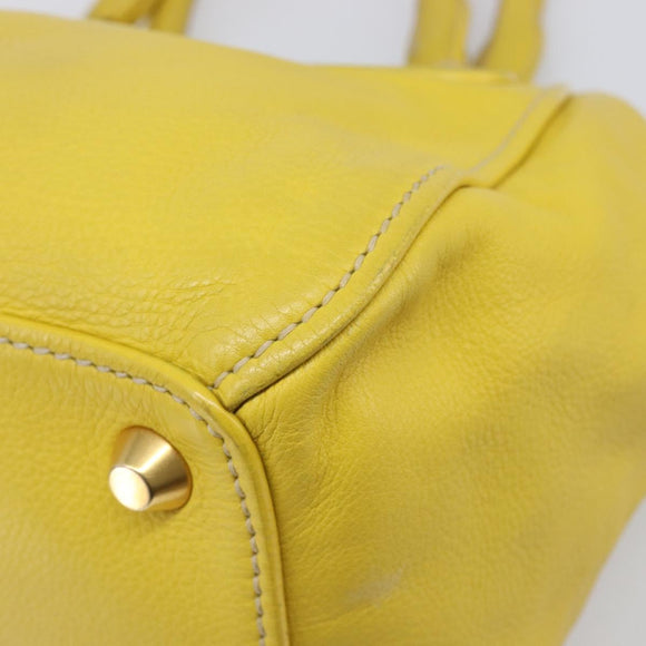 Miu Miu Hand Bag Leather Yellow Gold Auth am12779V