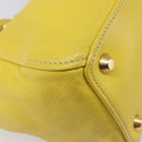 Miu Miu Hand Bag Leather Yellow Gold Auth am12779V-14