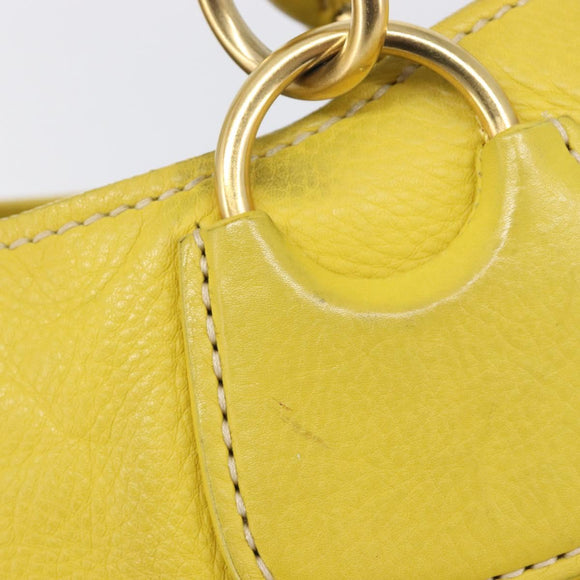 Miu Miu Hand Bag Leather Yellow Gold Auth am12779V
