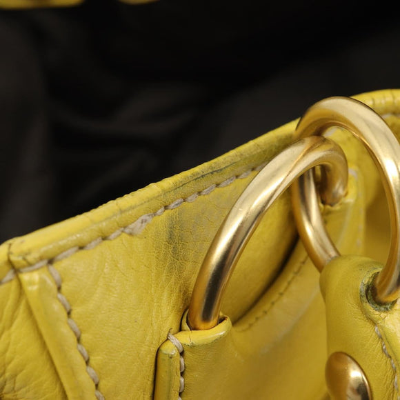 Miu Miu Hand Bag Leather Yellow Gold Auth am12779V