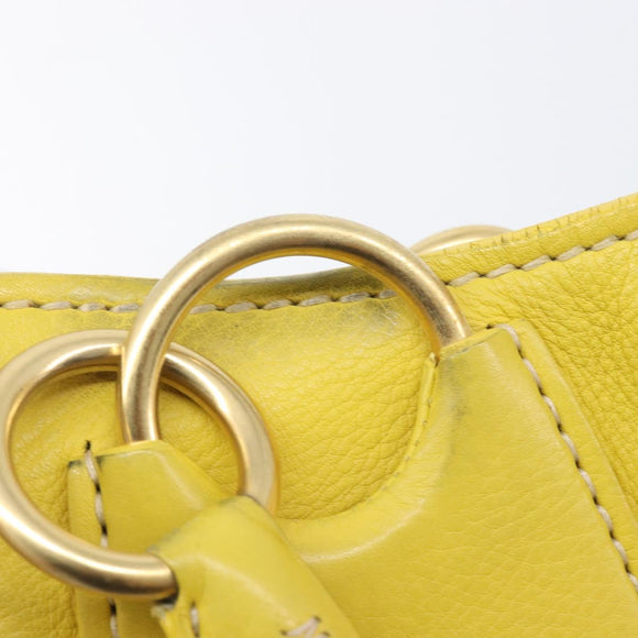 Miu Miu Hand Bag Leather Yellow Gold Auth am12779V