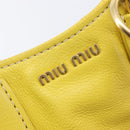 Miu Miu Hand Bag Leather Yellow Gold Auth am12779V-18