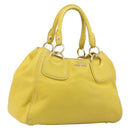 Miu Miu Hand Bag Leather Yellow Gold Auth am12779V-1