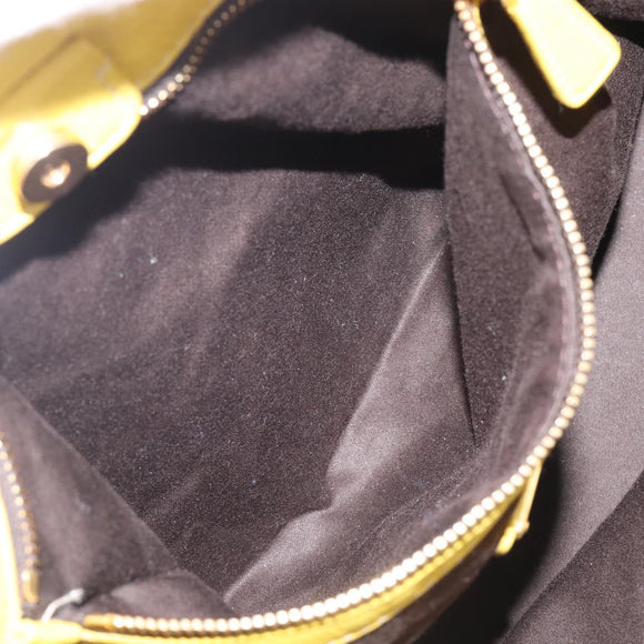 Miu Miu Hand Bag Leather Yellow Gold Auth am12779V
