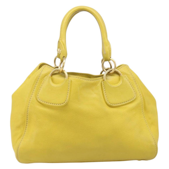 Miu Miu Hand Bag Leather Yellow Gold Auth am12779V