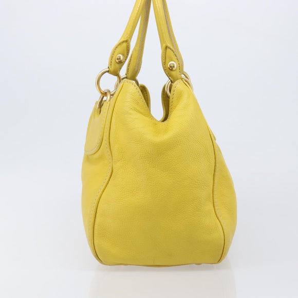Miu Miu Hand Bag Leather Yellow Gold Auth am12779V