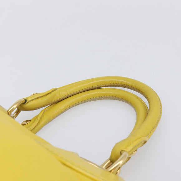 Miu Miu Hand Bag Leather Yellow Gold Auth am12779V