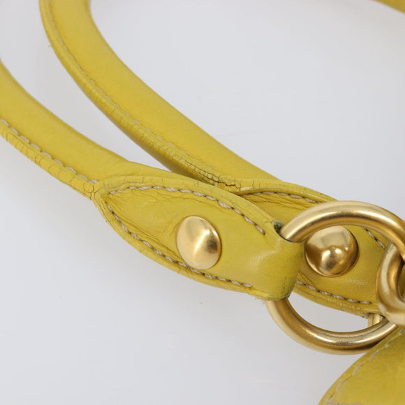 Miu Miu Hand Bag Leather Yellow Gold Auth am12779V