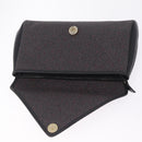 Saint Laurent Clutch Bag Leather Canvas Black Gray gold Auth am12782A-9