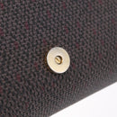 Saint Laurent Clutch Bag Leather Canvas Black Gray gold Auth am12782A-18