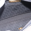 Saint Laurent Clutch Bag Leather Canvas Black Gray gold Auth am12782A-12