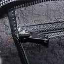 Saint Laurent Clutch Bag Leather Canvas Black Gray gold Auth am12782A-22