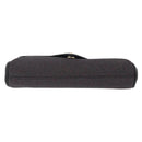Saint Laurent Clutch Bag Leather Canvas Black Gray gold Auth am12782A-7
