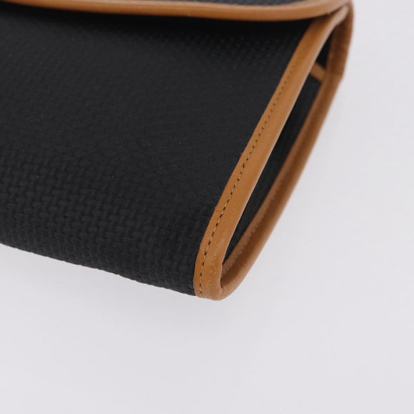 Saint Laurent Clutch Bag PVC Canvas Navy Gold Auth am12783A