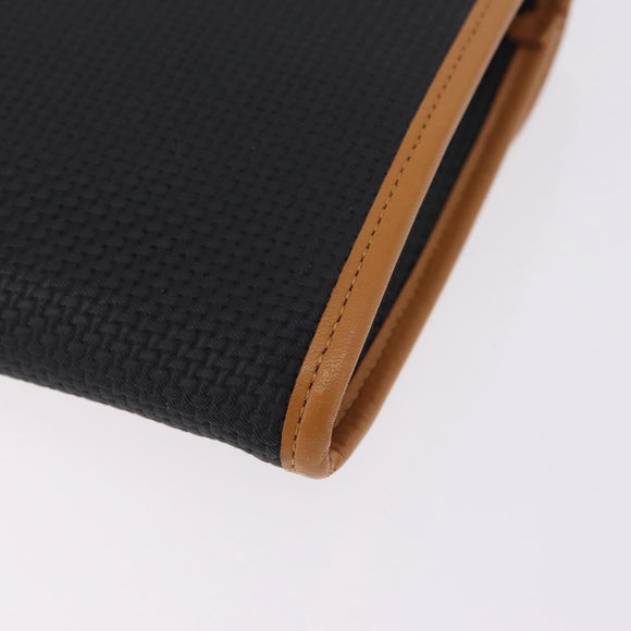 Saint Laurent Clutch Bag PVC Canvas Navy Gold Auth am12783A