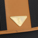Saint Laurent Clutch Bag PVC Canvas Navy Gold Auth am12783A-13