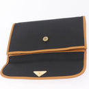 Saint Laurent Clutch Bag PVC Canvas Navy Gold Auth am12783A-14