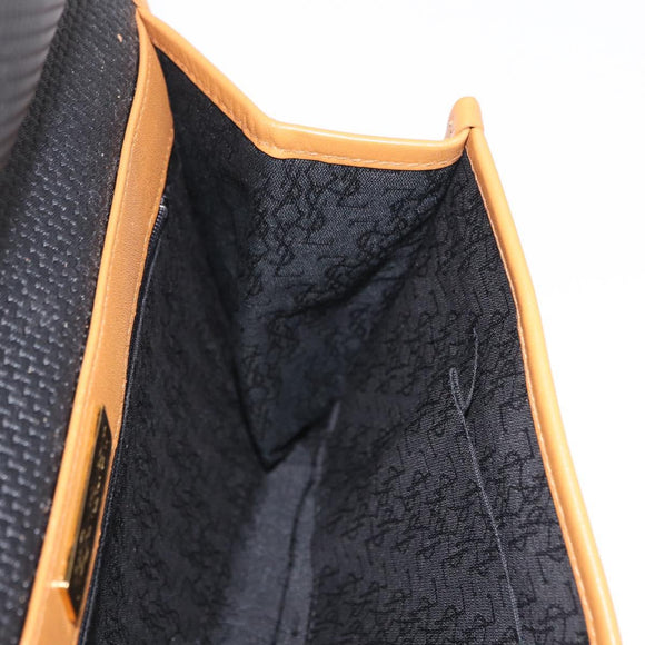 Saint Laurent Clutch Bag PVC Canvas Navy Gold Auth am12783A