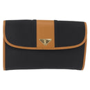 Saint Laurent Clutch Bag PVC Canvas Navy Gold Auth am12783A-2
