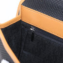 Saint Laurent Clutch Bag PVC Canvas Navy Gold Auth am12783A-21