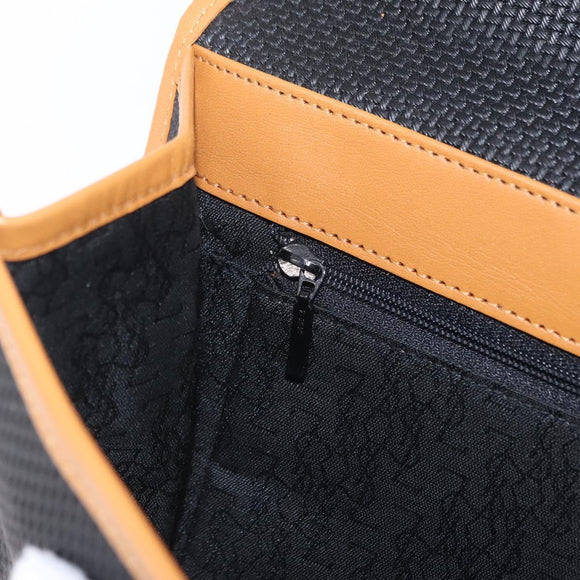 Saint Laurent Clutch Bag PVC Canvas Navy Gold Auth am12783A