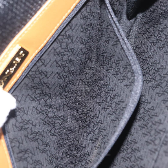 Saint Laurent Clutch Bag PVC Canvas Navy Gold Auth am12783A