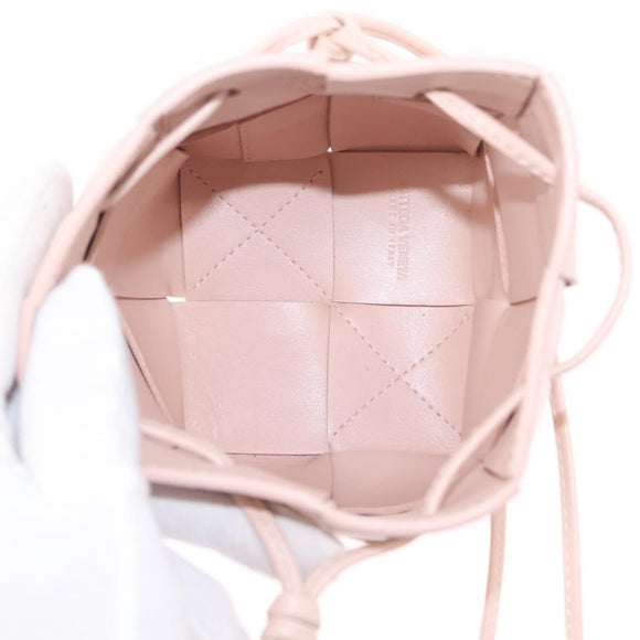 Bottega Veneta MAXI INTRECCIATO Shoulder Pouch Leather Pink Auth am12784V