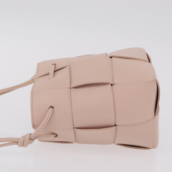 Bottega Veneta MAXI INTRECCIATO Shoulder Pouch Leather Pink Auth am12784V