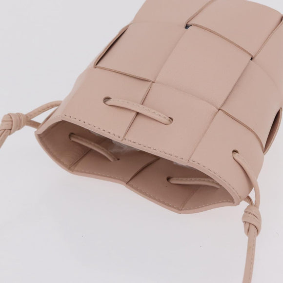 Bottega Veneta MAXI INTRECCIATO Shoulder Pouch Leather Pink Auth am12784V