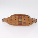 MCM Vicetos Waist Bag PVC Leather Brown Gold Tone Auth am12785-11