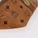 MCM Vicetos Waist Bag PVC Leather Brown Gold Tone Auth am12785-12