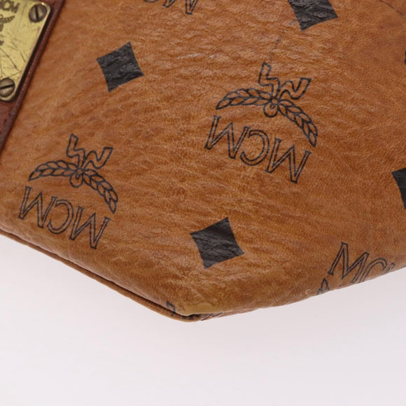 MCM Vicetos Waist Bag PVC Leather Brown Gold Tone Auth am12785