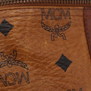 MCM Vicetos Waist Bag PVC Leather Brown Gold Tone Auth am12785-16