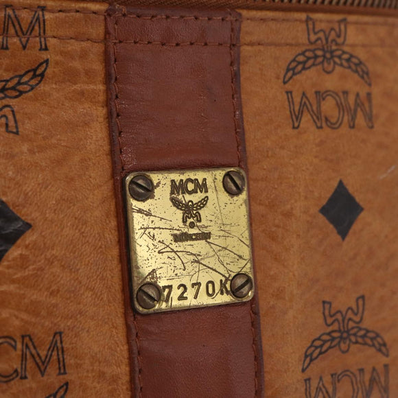 MCM Vicetos Waist Bag PVC Leather Brown Gold Tone Auth am12785